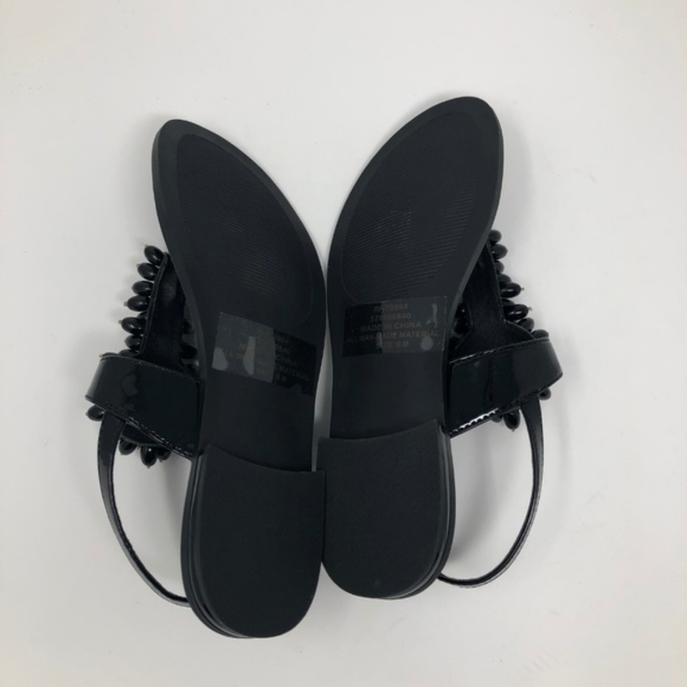 NEW Chico's Black T-Strap Embellished Sandals 6M - Picture 3 of 7
